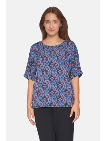 SisterS point T-shirt NEW LOW 8 16841 BLACK/ETHNIC