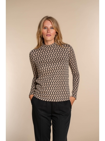 Geisha T-shirt JACQUARD TOP 32824 70 Sand/Black