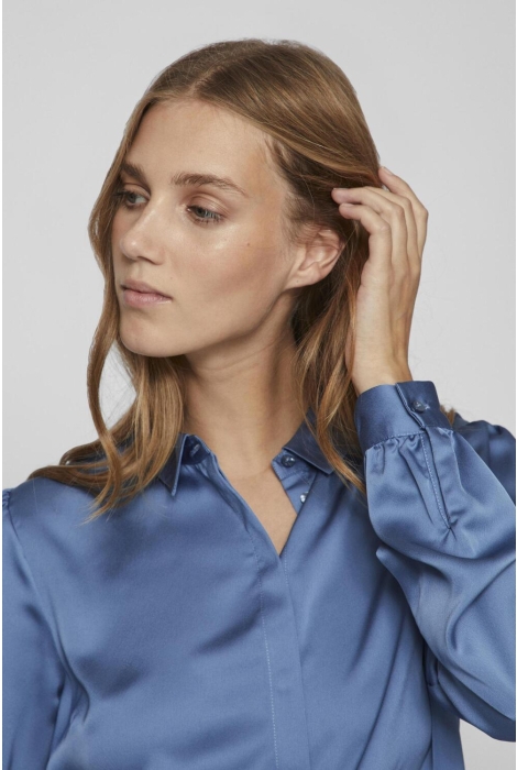 Vila viellette satin l/s shirt - noos