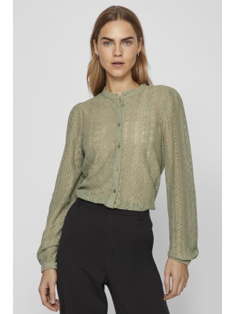 Vila Blouse VICHIKKA LACE L/S SHIRT- NOOS 14082977 OIL GREEN