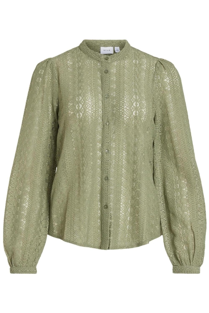 VICHIKKA LACE L/S SHIRT- NOOS 14082977 OIL GREEN