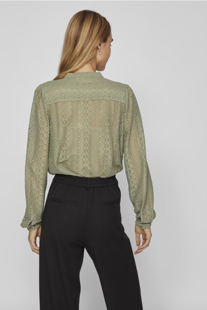 VICHIKKA LACE L/S SHIRT- NOOS 14082977 OIL GREEN