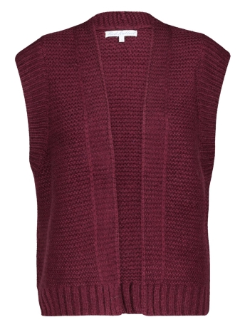 Red Button Vest CARDIGAN SLEEVELESS SRB4095 228 AUBERGINE