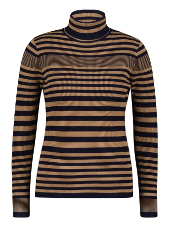 Red Button Trui ROLL NECK FANCY STRIPE SRB4068 Camel/ Navy