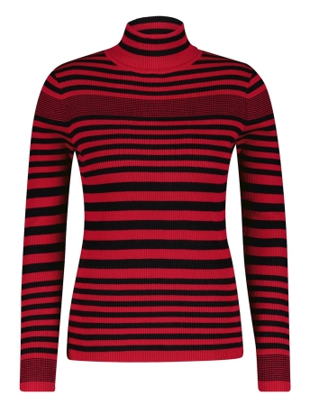 Red Button Trui ROLL NECK FANCY STRIPE SRB4068 258 BLACK RED