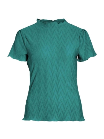 Vila T-shirt VIPLISEA FUNNEL NECK S/S TOP 14096096 Topical Green