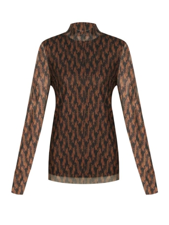 Fluresk T-shirt AUSTIN TOP 23WHF03 ZWART/KASTANJE