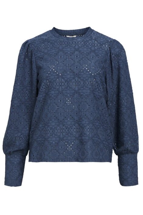Object blauwe dames t-shirt | Vooraanzicht