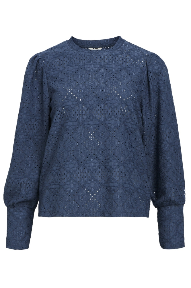 Object blauwe dames t-shirt | Vooraanzicht