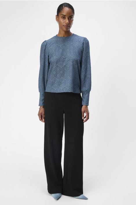 Object blauwe dames t-shirt | Model