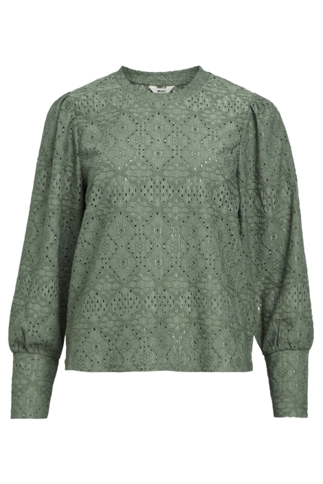 Object groene dames t-shirt | Vooraanzicht