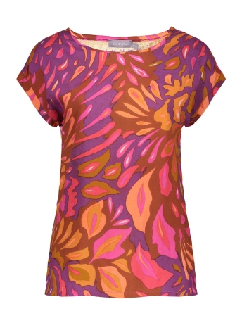 Geisha T-shirt KLEURRIJKE TOP 43257 20 Aubergine/brown/fuchsia