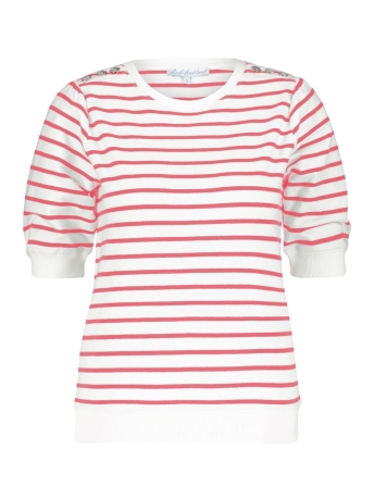 Red Button Trui TERRY STRIPE SHORT SLEEVE SRB4162 CORAL