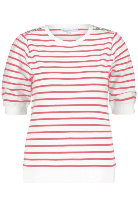 Red Button terry stripe short sleeve