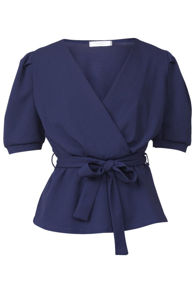 SisterS point blauwe dames blouse | Vooraanzicht