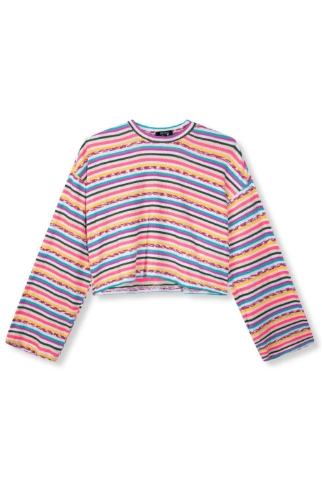 Refined Department ladies knitted striped cropped