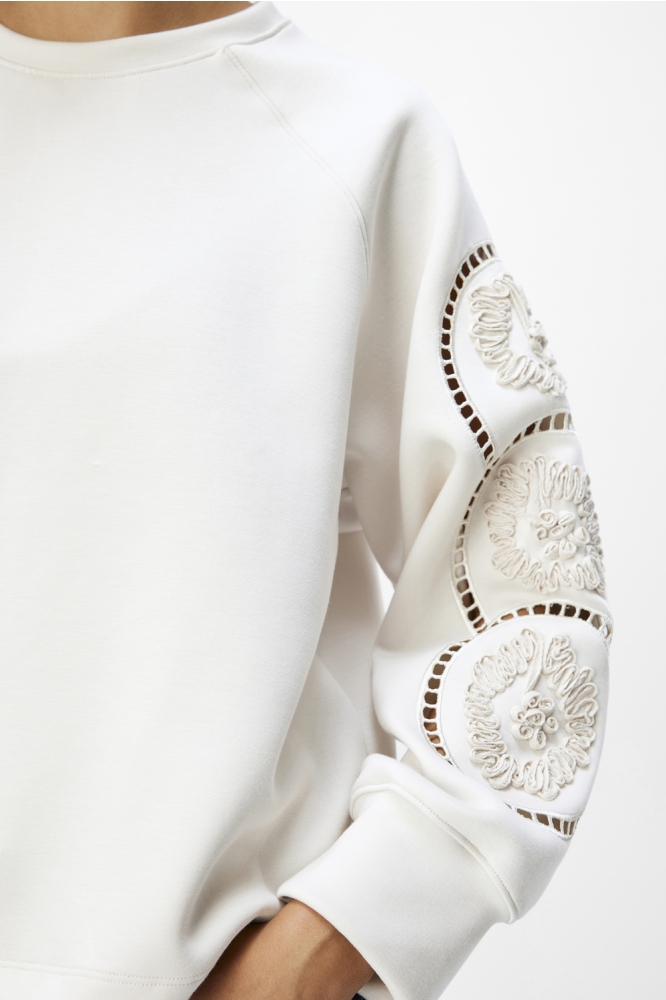 OBJDORINA LO L/S SWEAT TOP 134 23045024 WHITE SAND