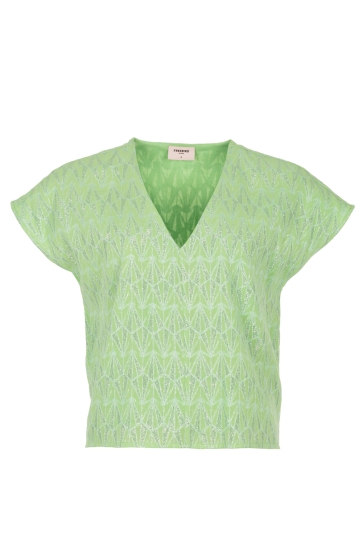 Freebird T-shirt TULLIA WV LUREX VIS 25 1 91 Bright green