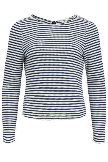 Object T-shirt OBJAVERI RE L/S TOP 137 23045999 CLOUD DANCER/SKY CAPTAIN