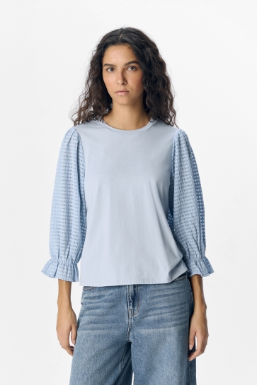 Object T-shirt OBJELIA LO L/S TOP 137 23045997 KENTUCKY BLUE