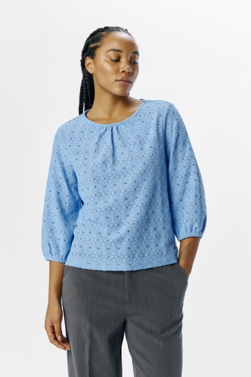 Object Blouse OBJLAILA 3/4 RE TOP NOOS 23045724 COMFLOWER BLUE