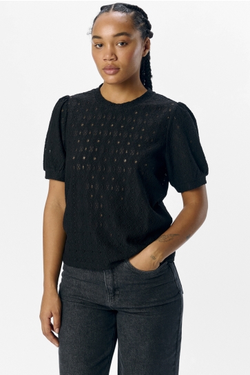 Object T-shirt OBJLAILA S/S RE TOP NOOS 23045729 Black