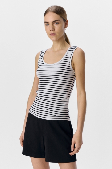 Object Top OBJJAMIE S/L SLI TANK TOP AOP NOOS 23046288 WHITE/BLACK