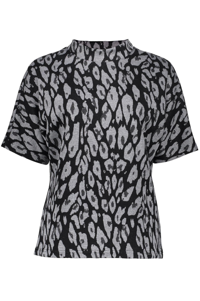 top met panterprint 42667 20 geisha t shirt black grey