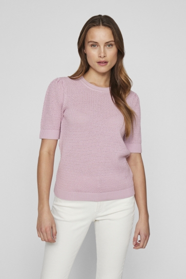 Vila Trui VIDALO O-NECK S/S KNIT TOP - NOOS 14084421 WINSOME ORCHID