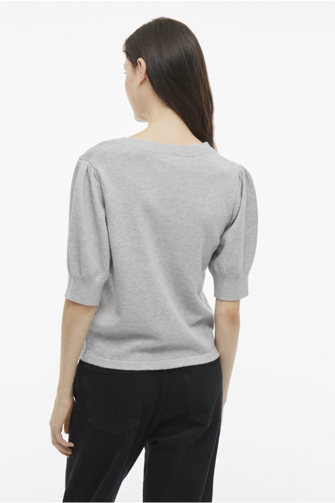 Vila grijze dames trui | Model achteraanzicht