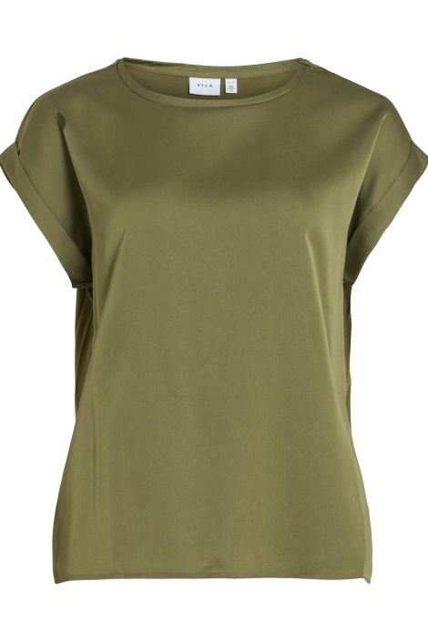 Vila groene dames t-shirt | Vooraanzicht