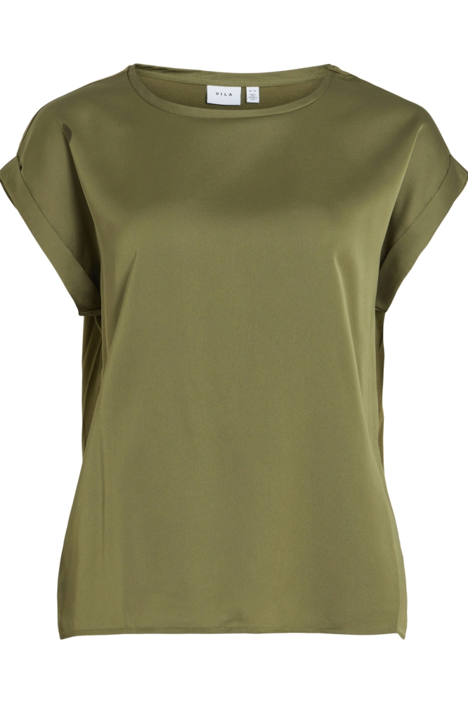 Vila groene dames t-shirt | Vooraanzicht