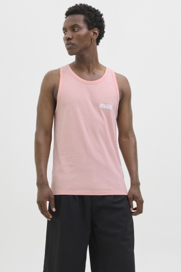 Jack & Jones T-shirt JCOSAGO SMALL LOGO SLUB TANK TOP 12276727 PINK ICING