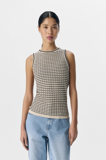 Object Top OBJESTER RE PATTERN TANK TOP DIV 23046822 SANDSHELL
