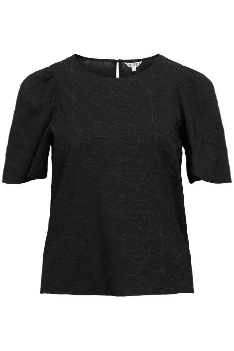 Object zwarte dames t-shirt | Vooraanzicht