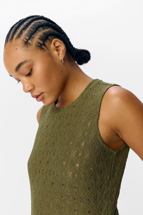 Object groene dames top | Close up