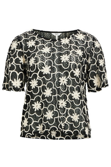 Object T-shirt OBJCALLA S/S RE TOP 138 23047023 BLACK/SANDSHELL