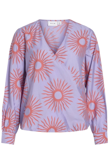 Vila Blouse VIBOA V-NECK L/S TOP/LC 14108638 VIOLET TULIP/DUBARRY