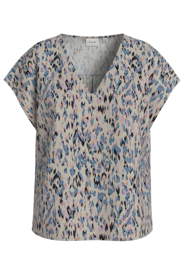 Vila T-shirt VILIMIA LEO S/S V-NECK TOP/LC 14098975 Winsome Orchid/TUNA