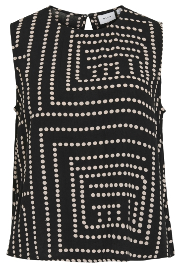 Vila Top VIFRELLI KLIO S/L SHORT TOP 14105413 BLACK BEAUT/KLIO