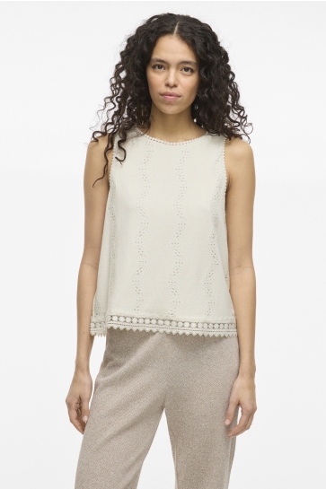 Vila Top VITORTENA O-NECK S/L TOP 14106582 BIRCH