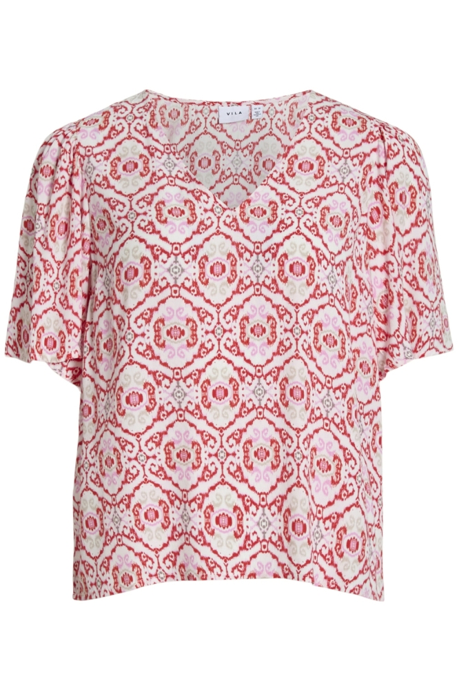 Vila rode dames t-shirt | Vooraanzicht