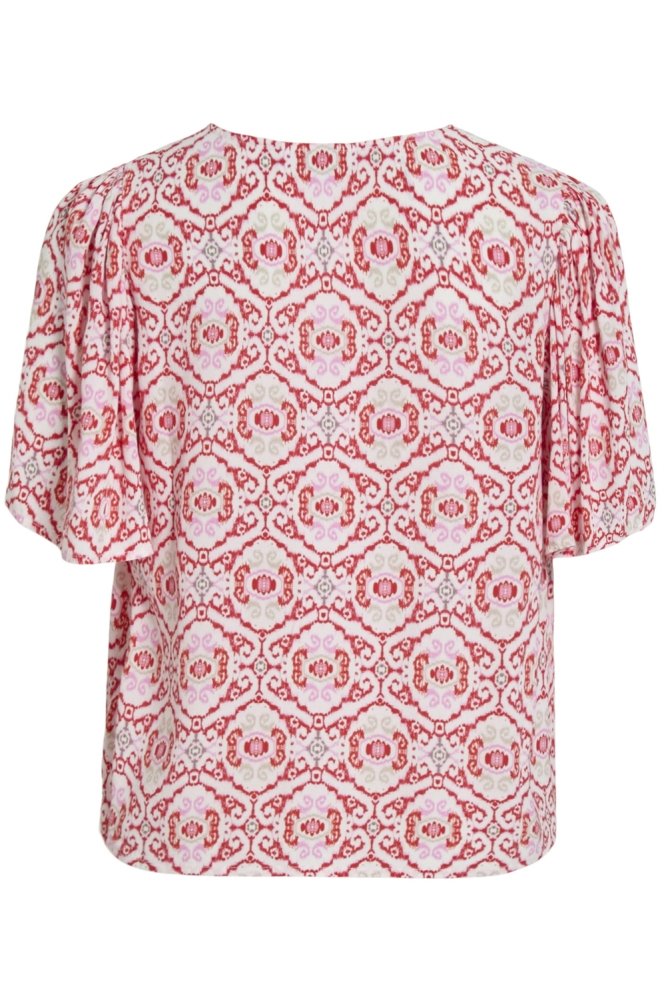 Vila rode dames t-shirt | Achteraanzicht