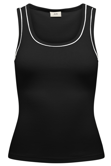 Jacqueline de Yong Top JDYASTA LIFE S/L CONTRAST TANK TOP 15351649 BLACK/CD PIPING