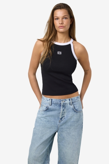 Noisy may Top NMJUDY S/L TANK TOP JRS FWD 27034426 BLACK/BRIGHT WHITE