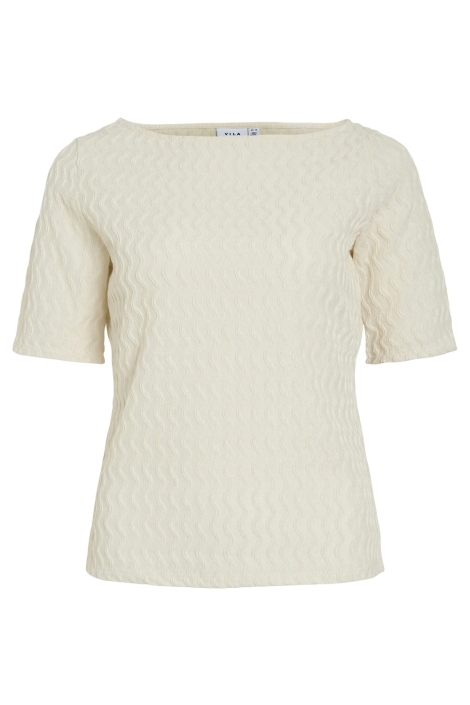 Vila ecru dames t-shirt | Vooraanzicht
