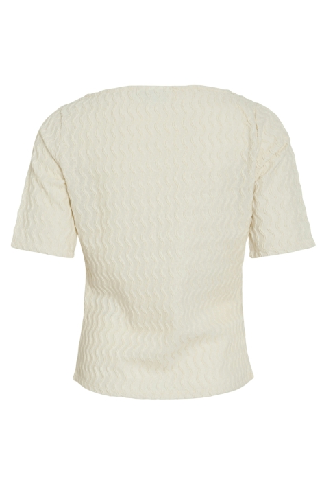 Vila ecru dames t-shirt | Achteraanzicht