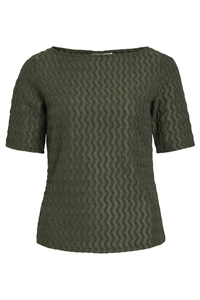 Vila groene dames t-shirt | Vooraanzicht