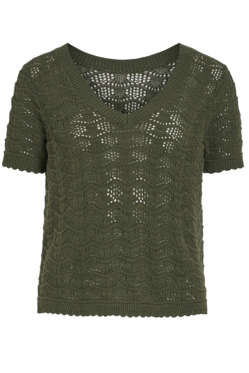 Vila T-shirt VICOBY V-NECK S/S KNIT TOP 14107039 DEEP DEPTHS