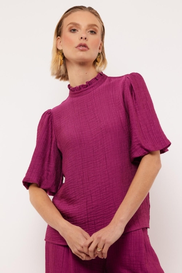 Fluresk T-shirt GENEVA TOP 25VQF23 808 PURPLE ORCHID